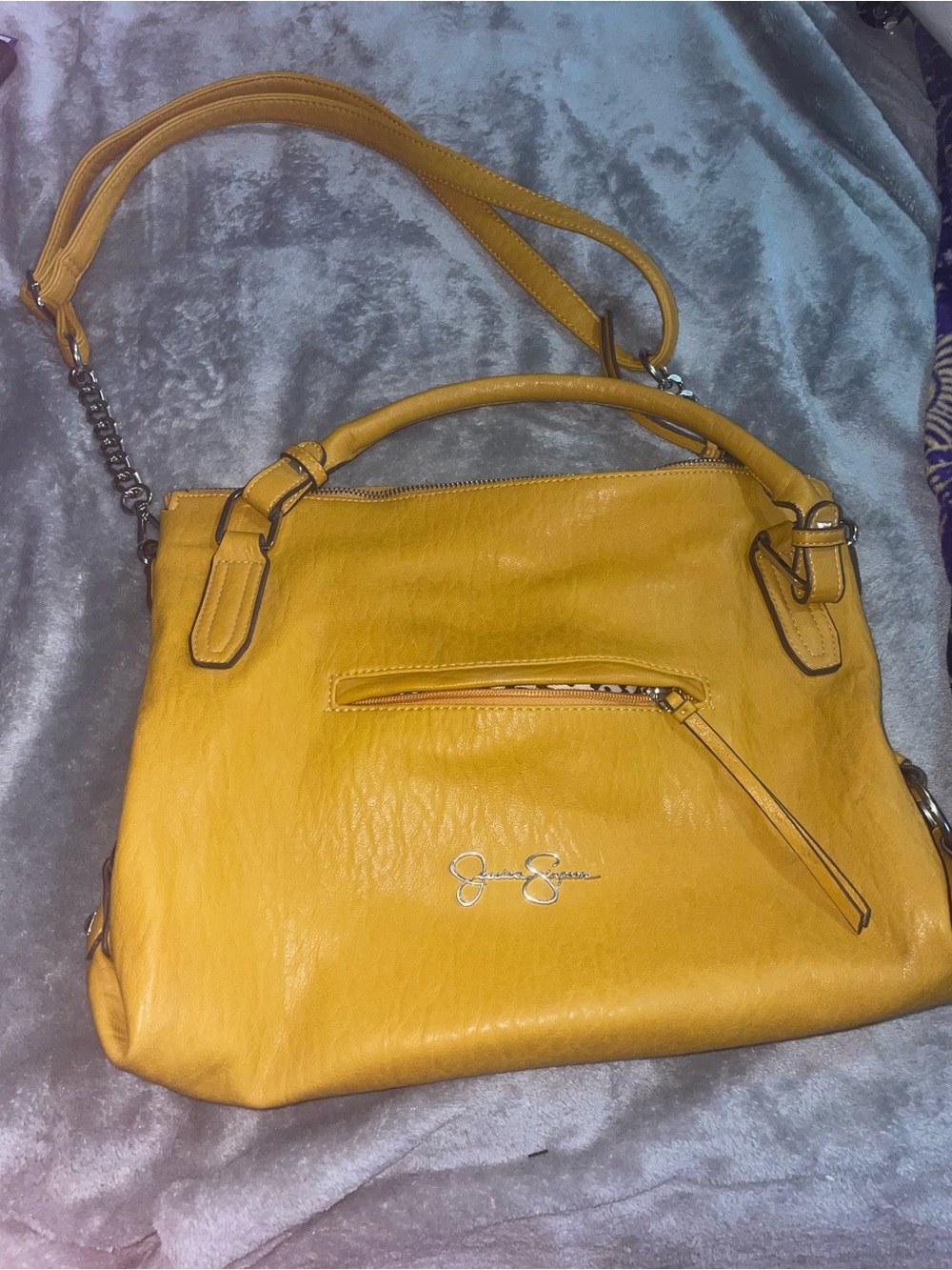 Jessica Simpson Mustard Shoulder Satchel with Front Zip